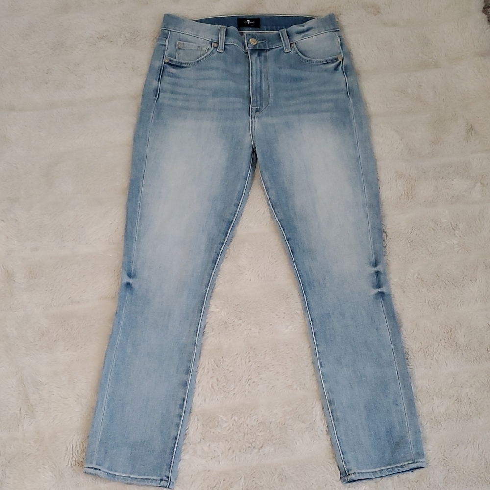 7 For All Mankind High Waisted Cropped Skinny 28